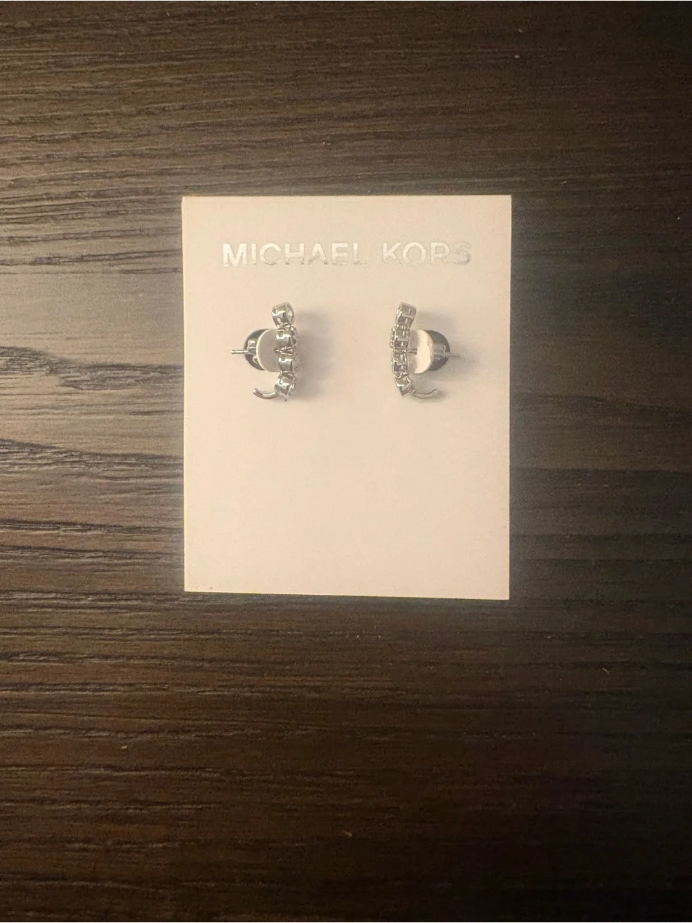NEW Michael Kors Silver Crystal Earrings